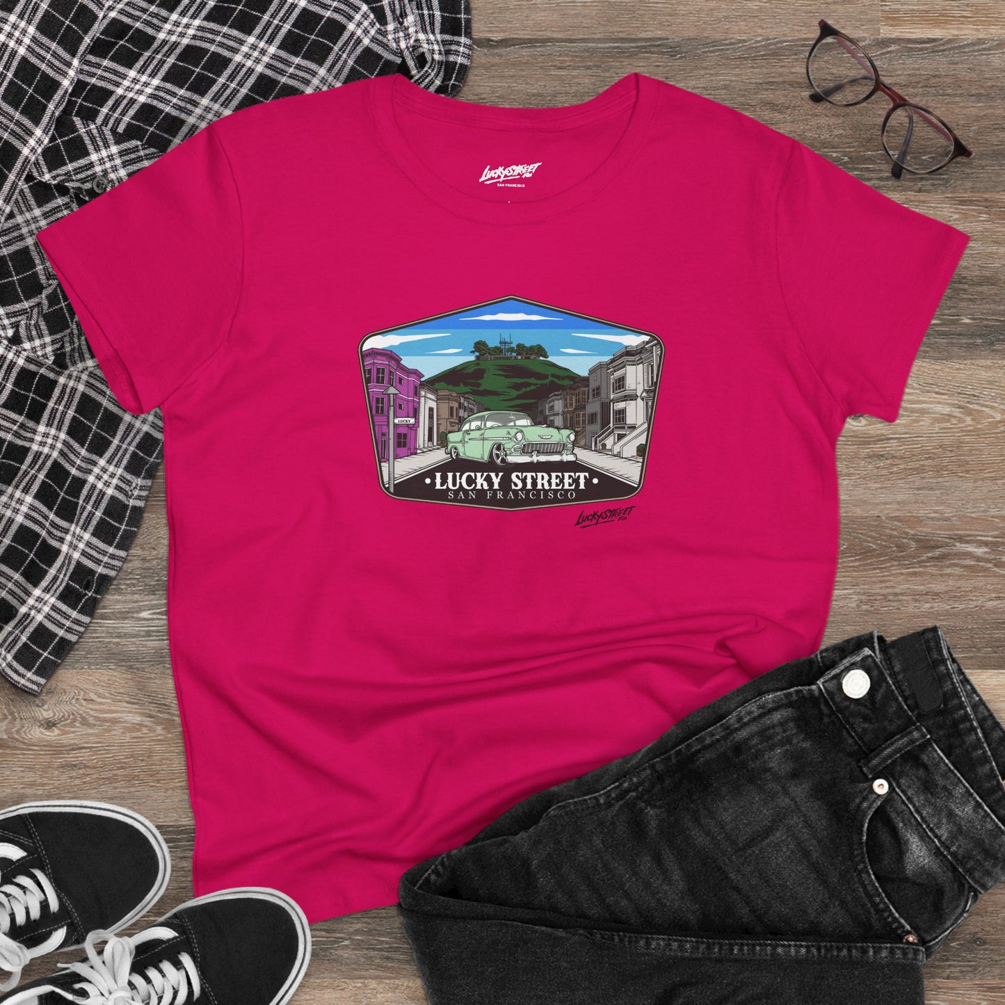 Lucky Street San Francisco Women's Midweight Cotton Tee