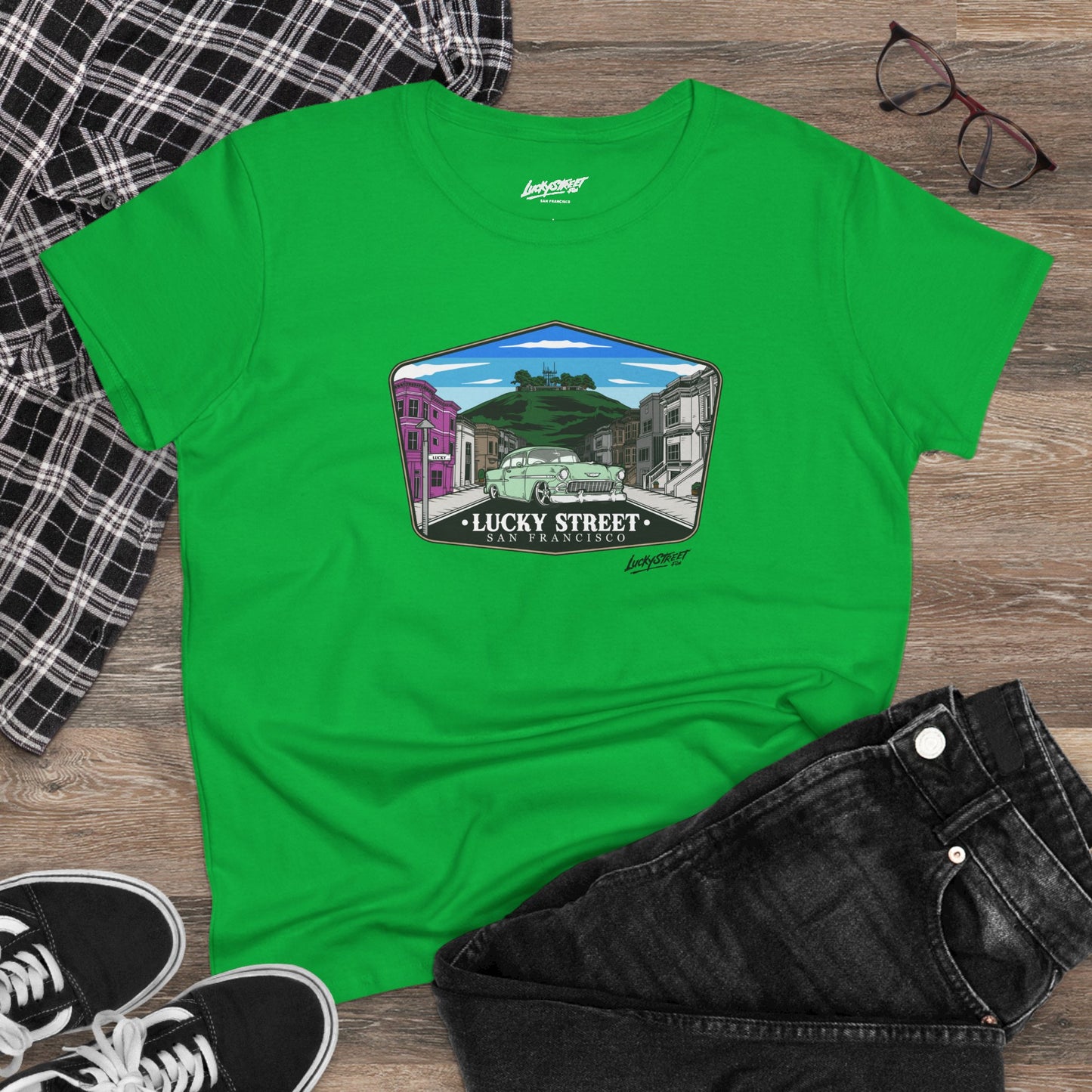 Lucky Street San Francisco Women's Midweight Cotton Tee