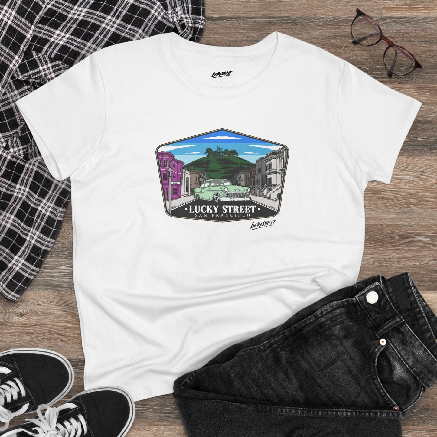 Lucky Street San Francisco Women's Midweight Cotton Tee