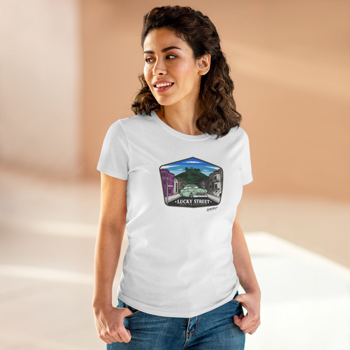 Lucky Street San Francisco Women's Midweight Cotton Tee