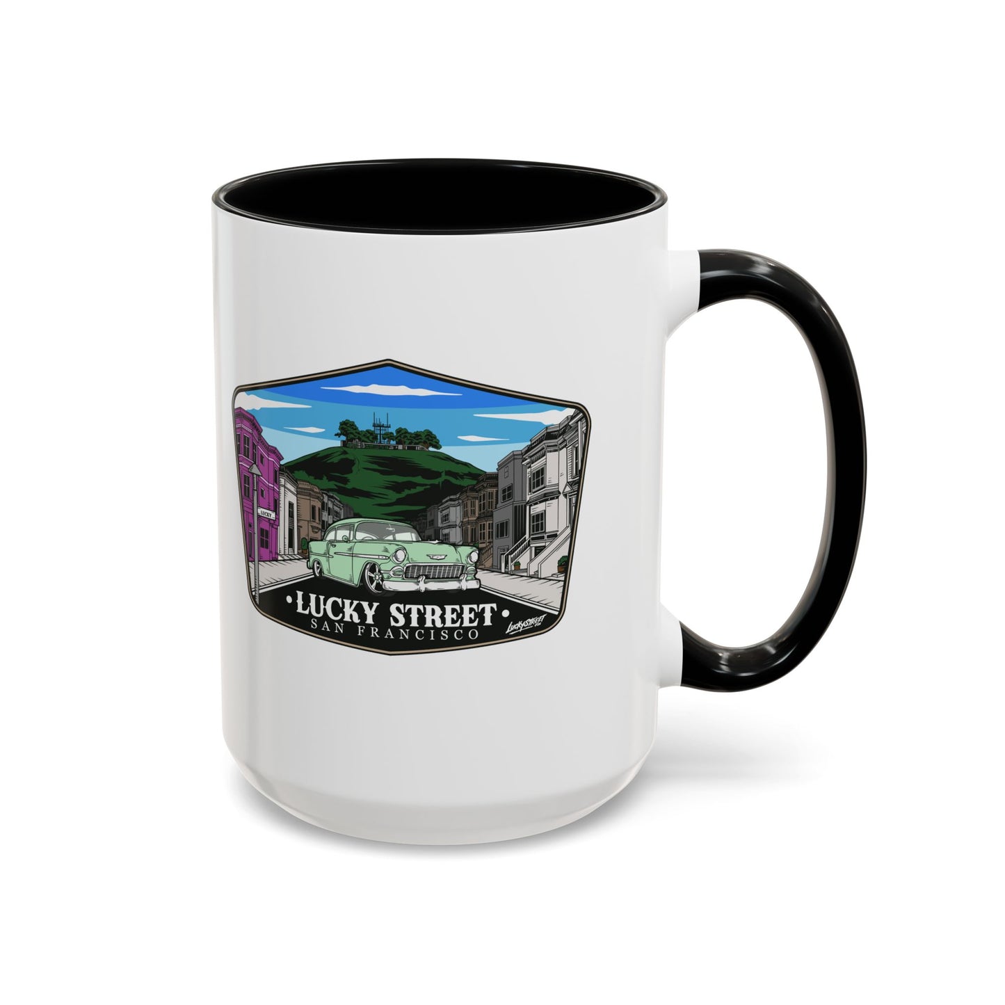 Coffee Mug - Luckystreet Logo and Custom Badge Design - 11oz or 15oz