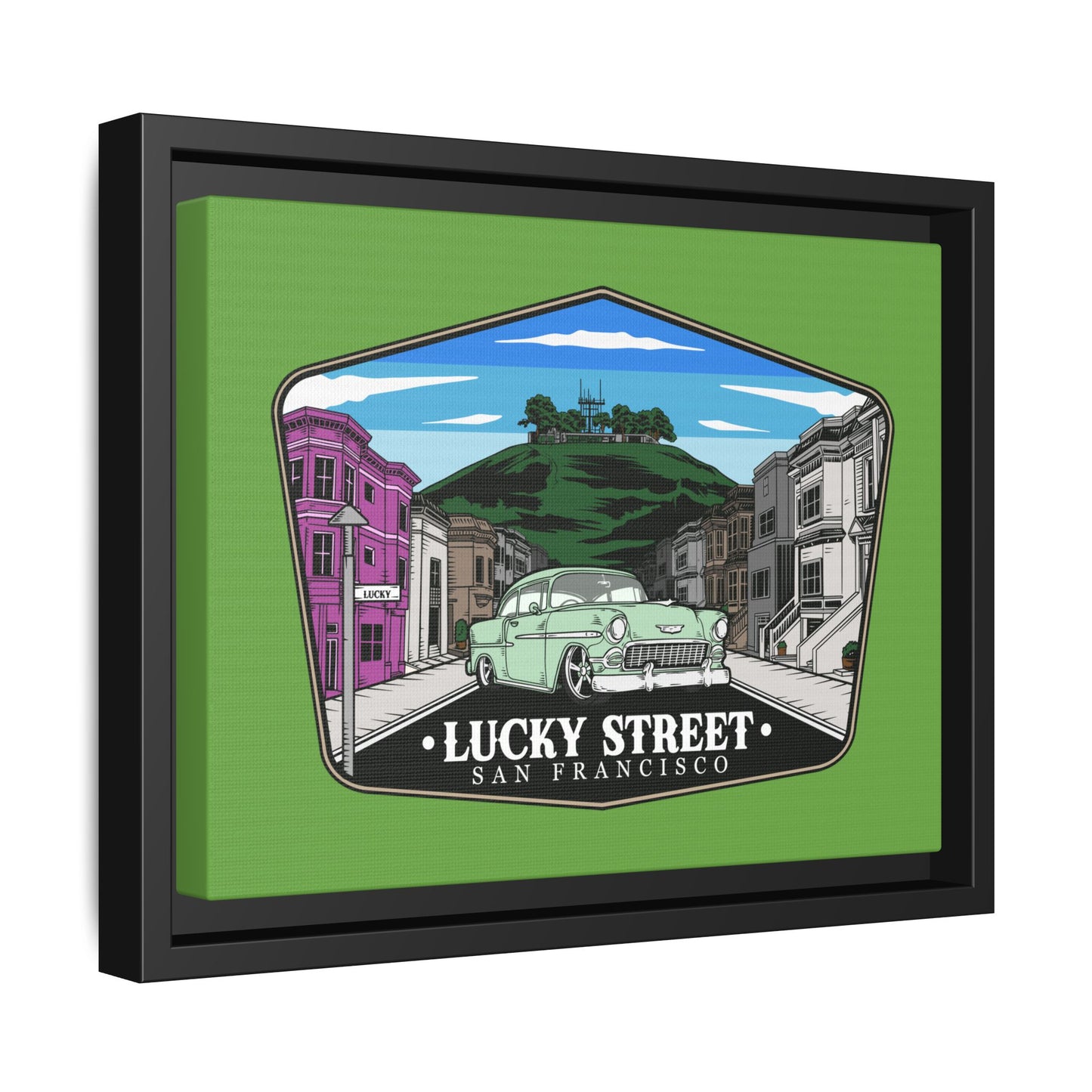 San Francisco Lucky Street Framed Canvas Art
