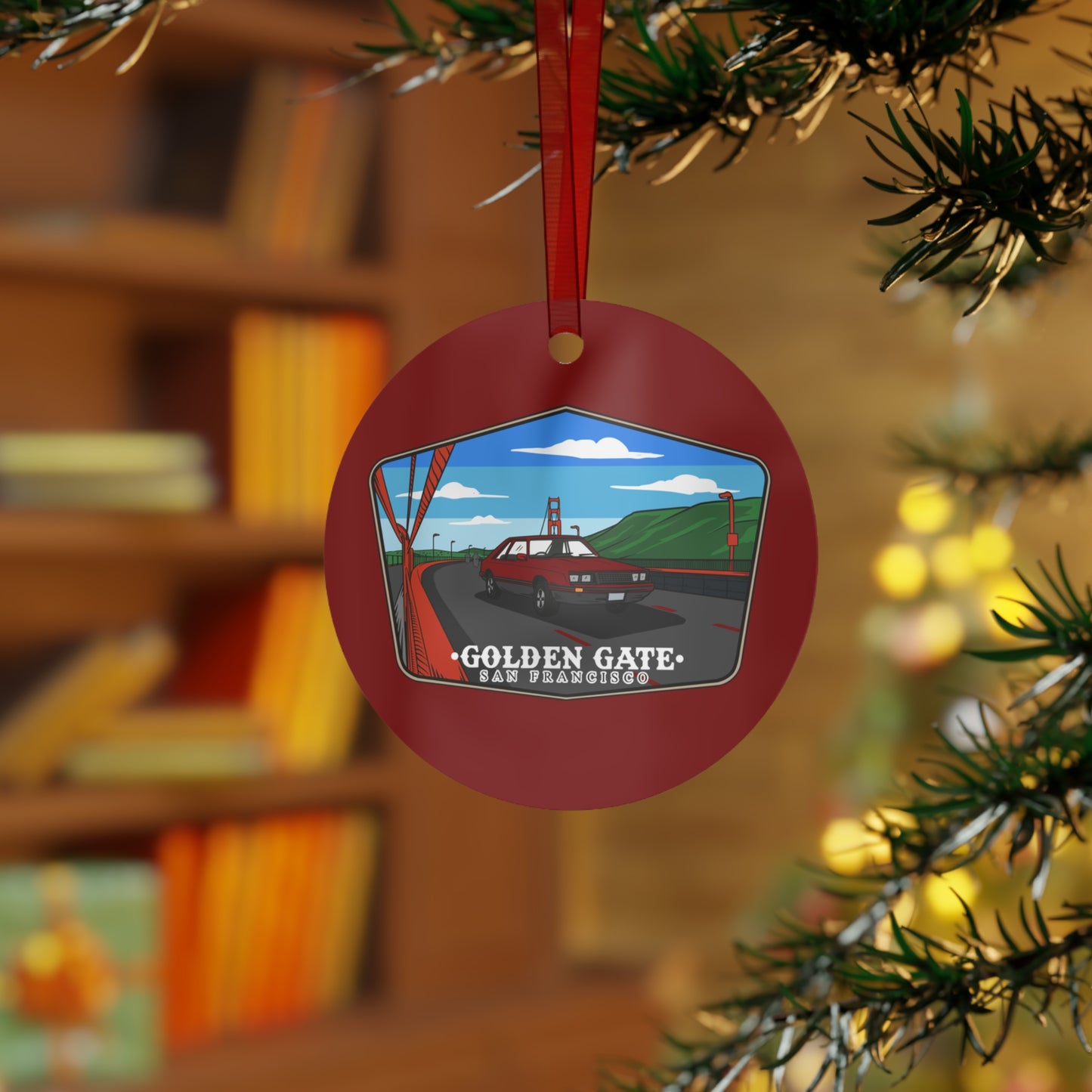 San Francisco Metal Ornaments - Vintage Golden Gate & Lucky Street Designs