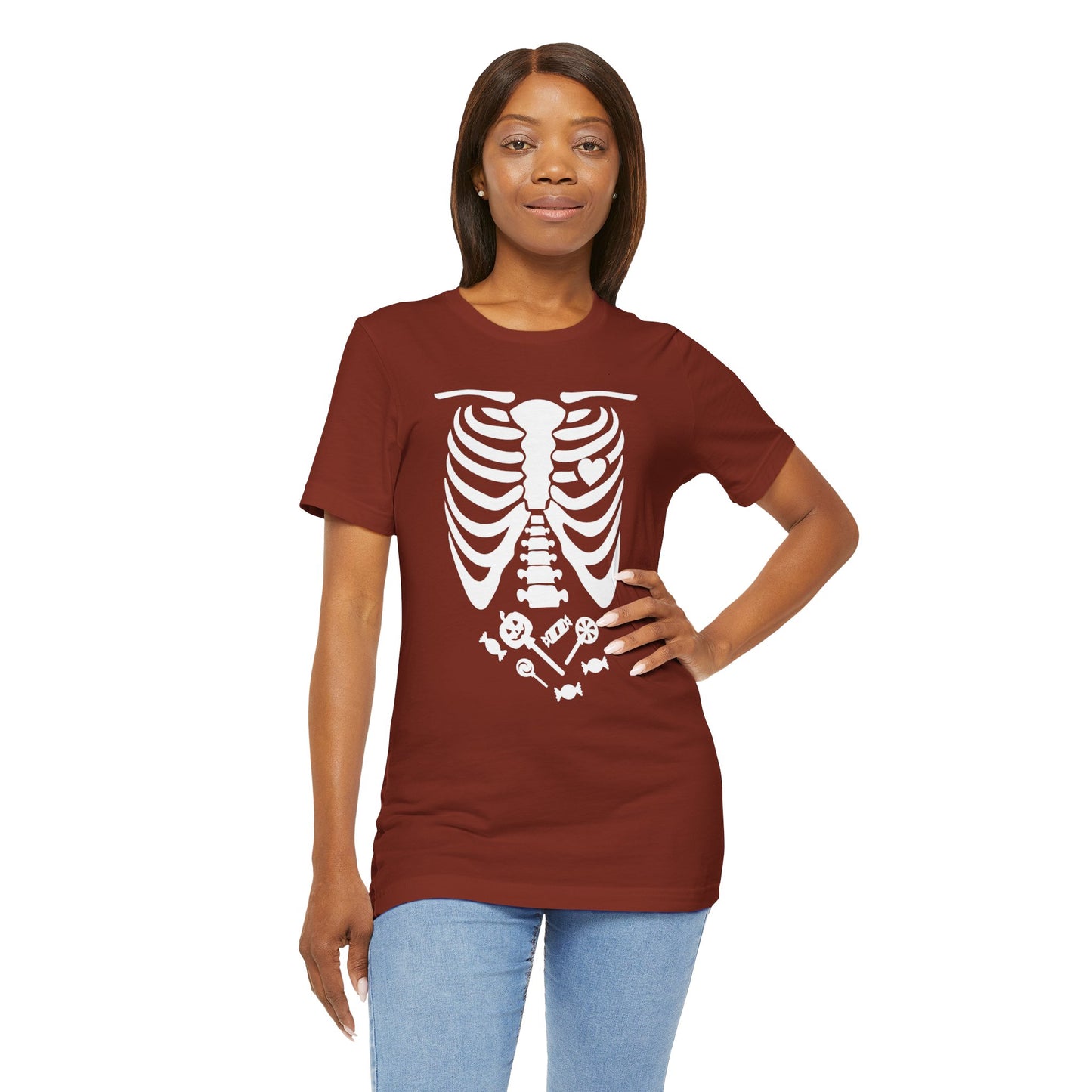 Funny Skeleton Candy T-Shirt - use as a costume (dark colors) [unisex]