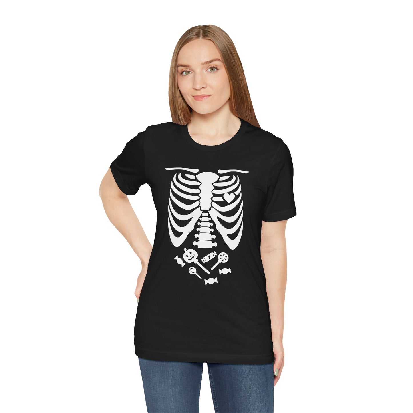 Funny Skeleton Candy T-Shirt - use as a costume (dark colors) [unisex]