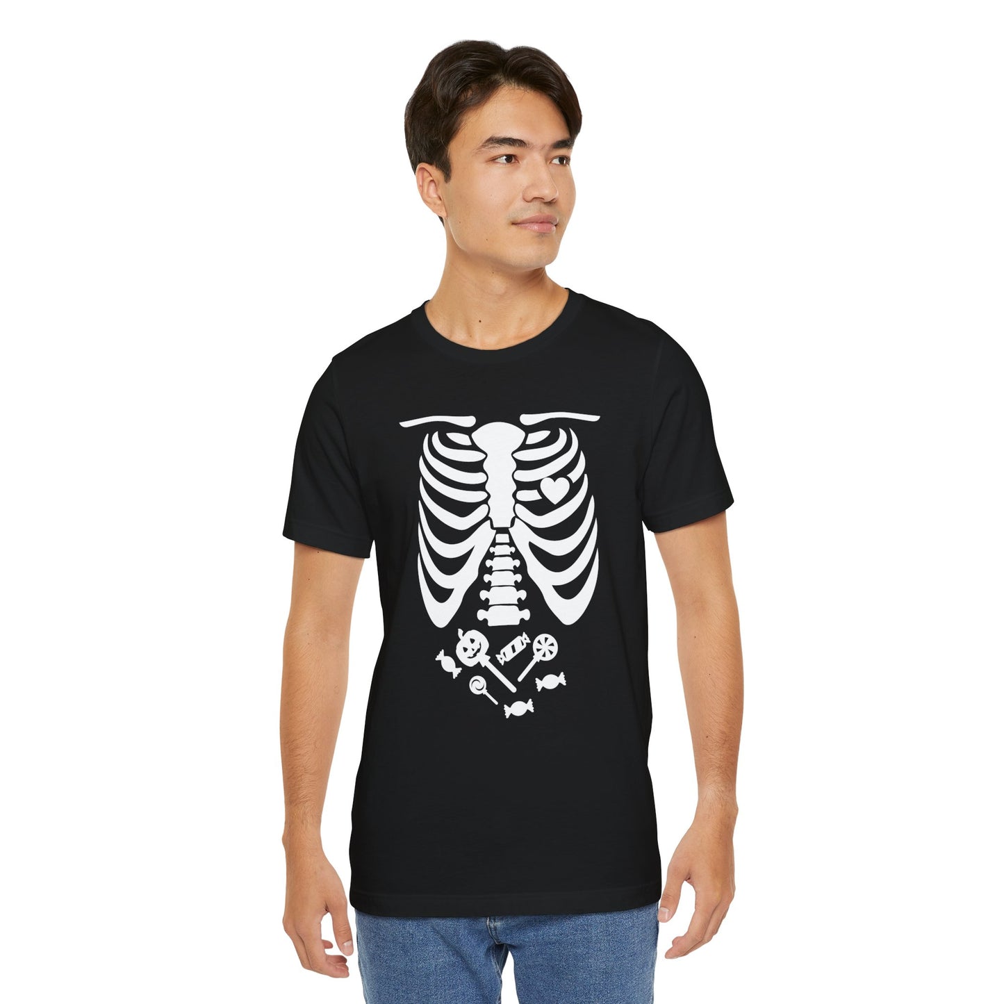 Funny Skeleton Candy T-Shirt - use as a costume (dark colors) [unisex]