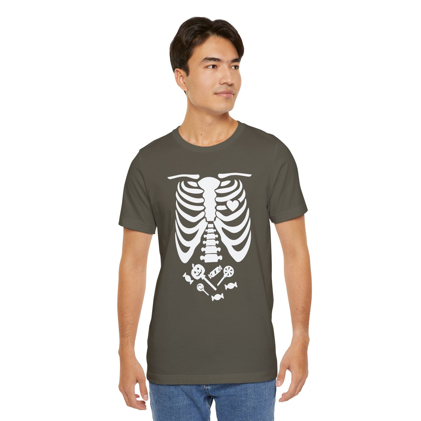 Funny Skeleton Candy T-Shirt - use as a costume (dark colors) [unisex]