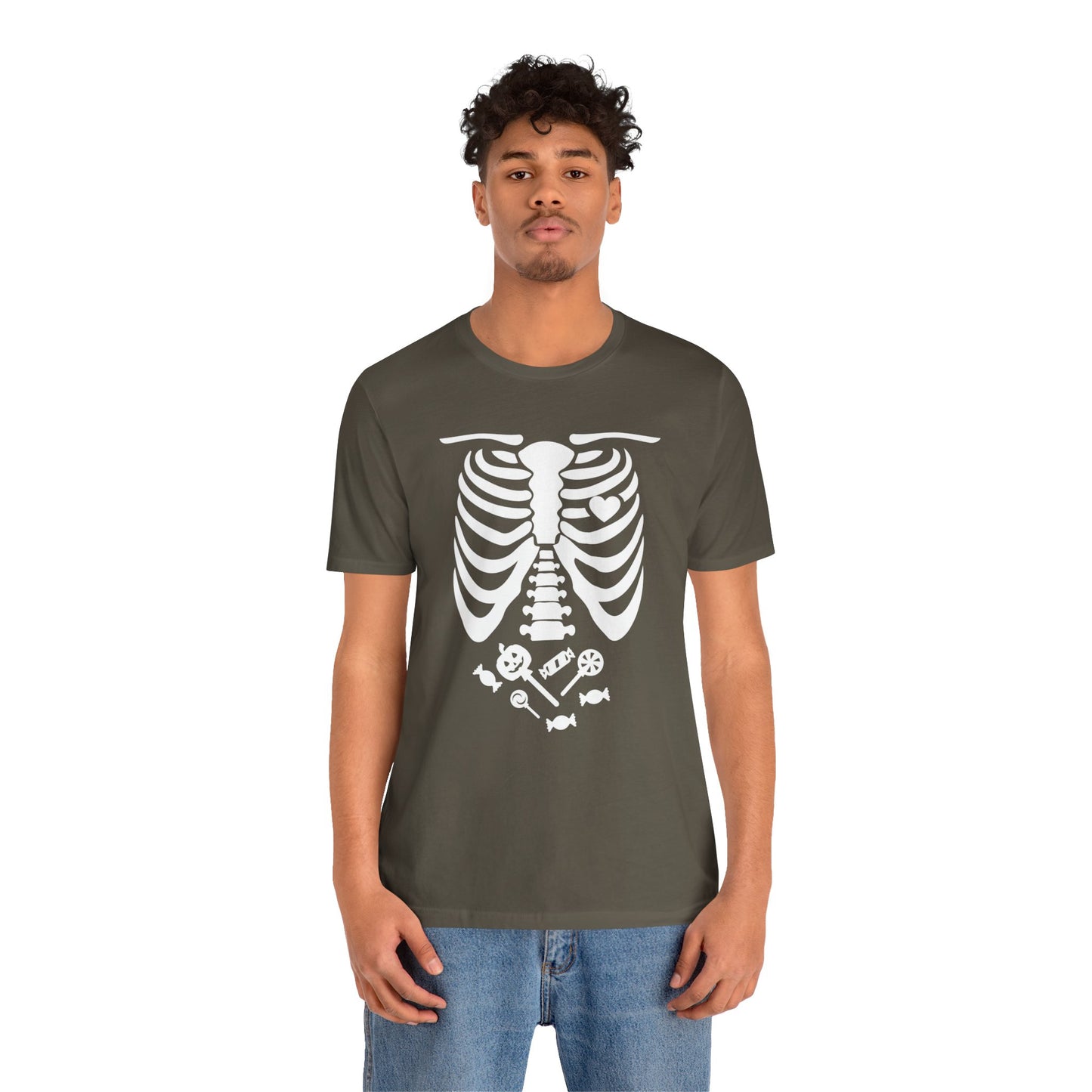 Funny Skeleton Candy T-Shirt - use as a costume (dark colors) [unisex]
