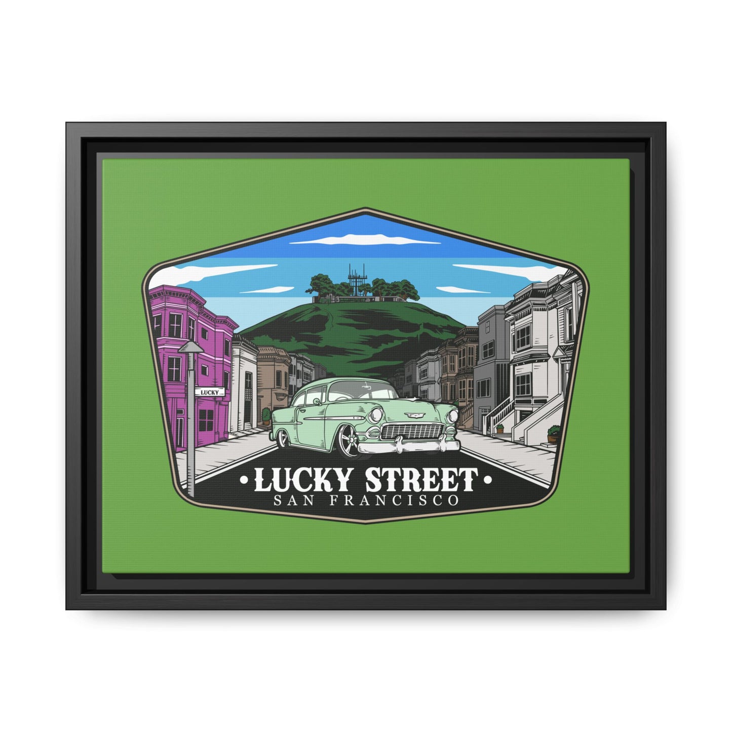 San Francisco Lucky Street Framed Canvas Art