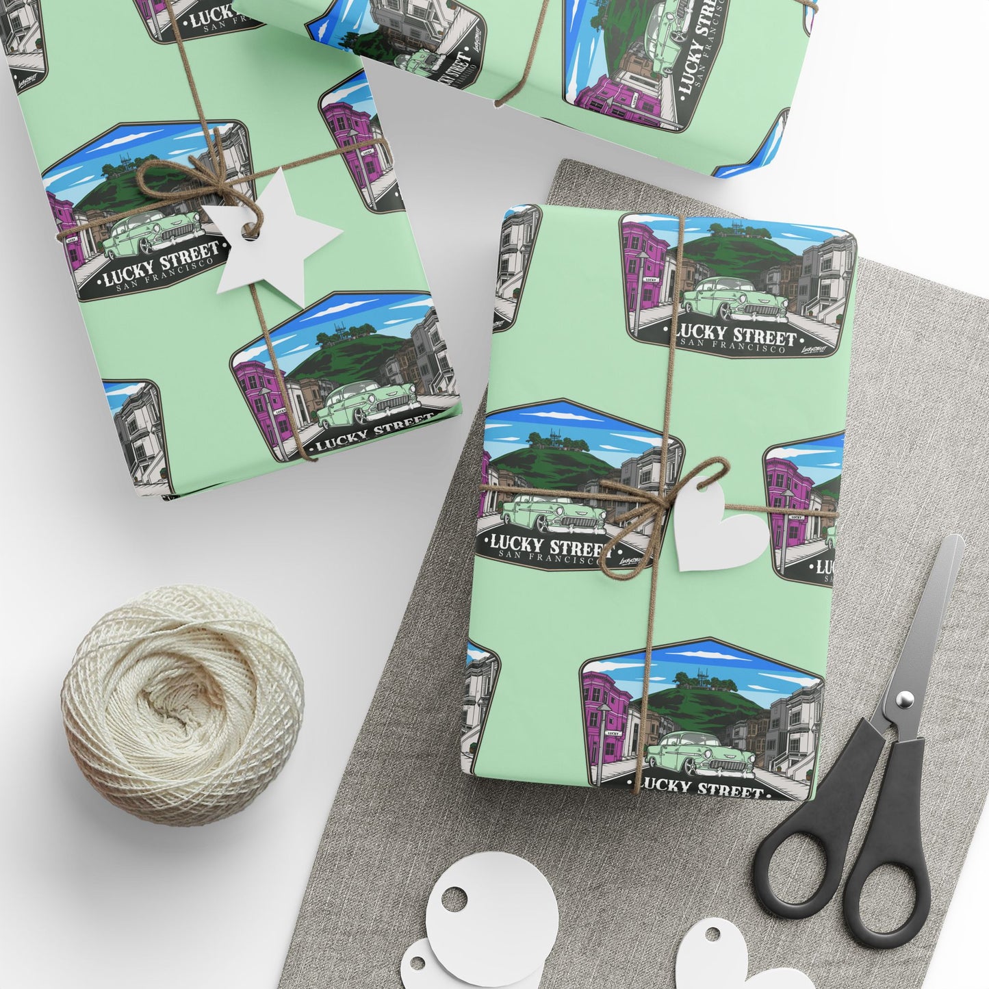 Wrapping Paper - Lucky Street Custom Badge Design