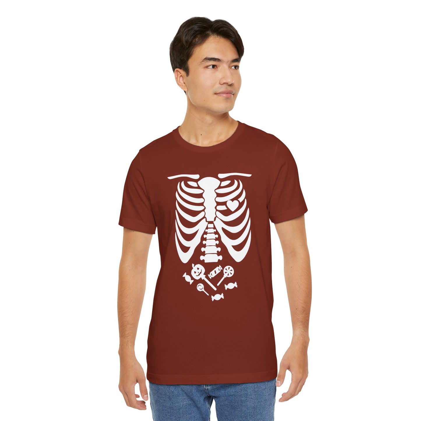 Funny Skeleton Candy T-Shirt - use as a costume (dark colors) [unisex]