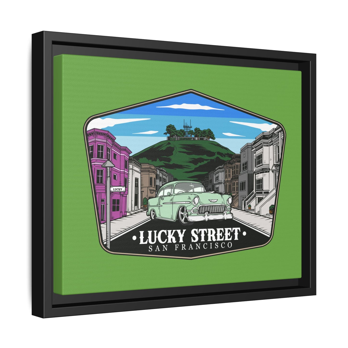 San Francisco Lucky Street Framed Canvas Art