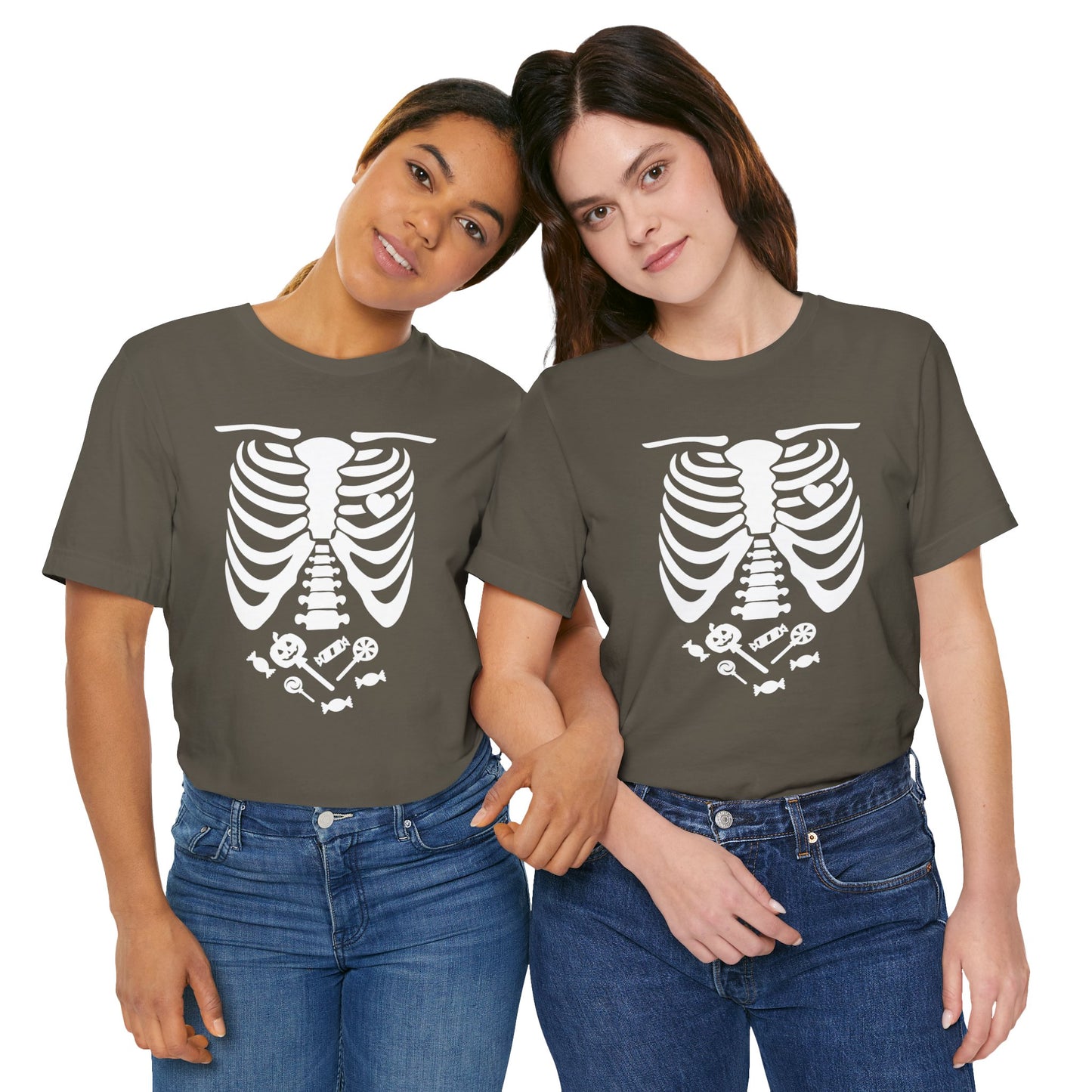 Funny Skeleton Candy T-Shirt - use as a costume (dark colors) [unisex]