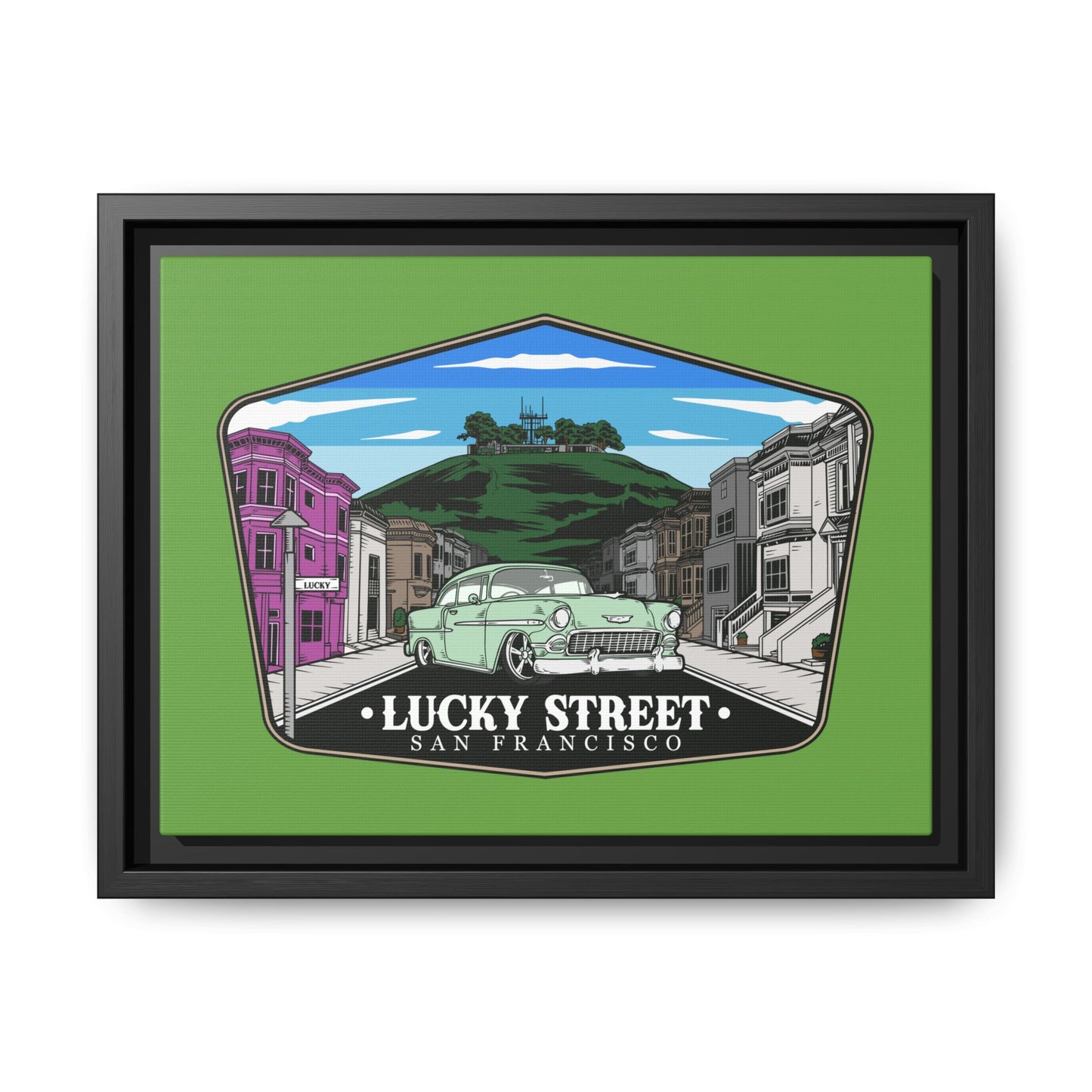 San Francisco Lucky Street Framed Canvas Art