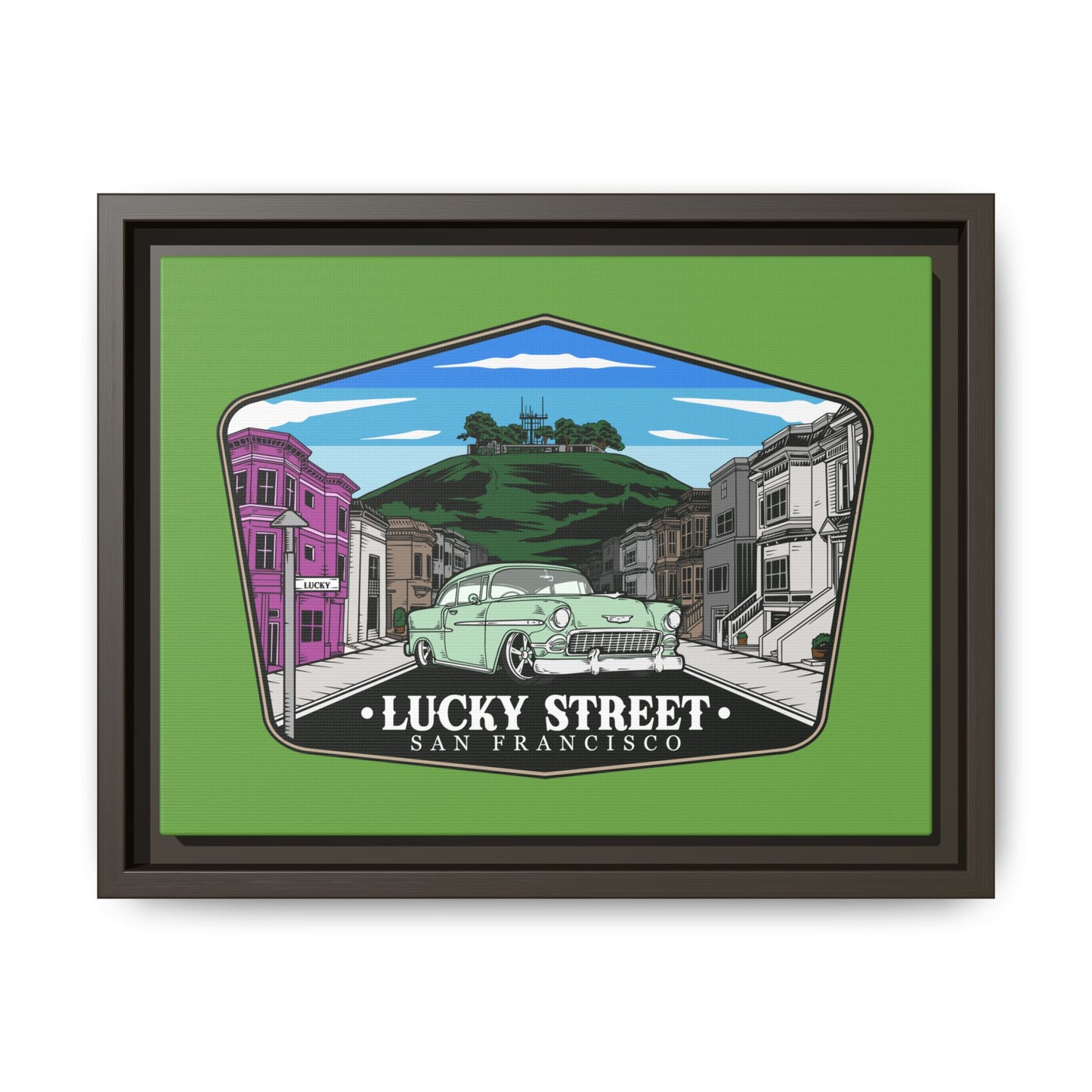 San Francisco Lucky Street Framed Canvas Art