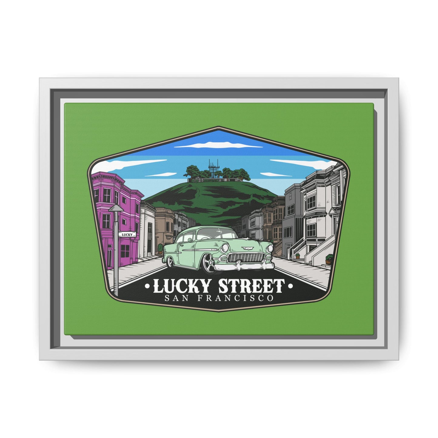 San Francisco Lucky Street Framed Canvas Art