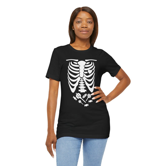 Funny Skeleton Candy T-Shirt - use as a costume (dark colors) [unisex]