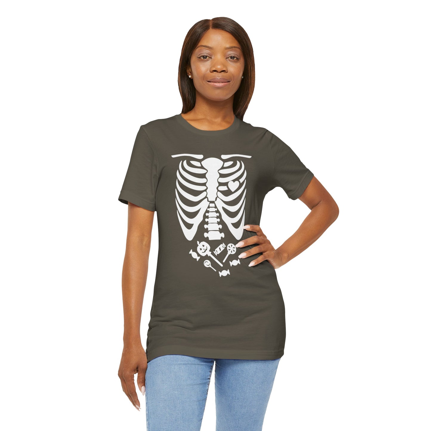 Funny Skeleton Candy T-Shirt - use as a costume (dark colors) [unisex]