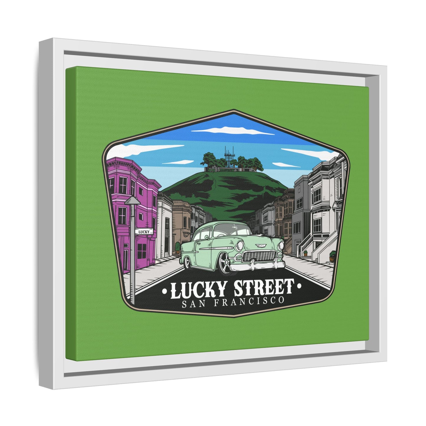 San Francisco Lucky Street Framed Canvas Art