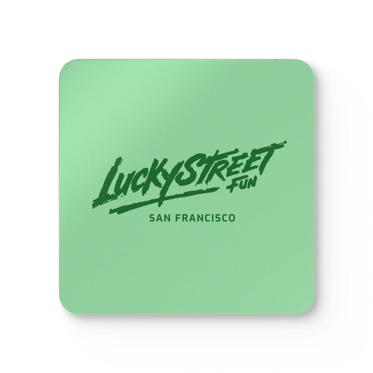 Cork Coaster Set - Luckystreet Fun Logo